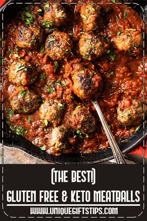 The Best Gluten Free & Keto Meatballs (with marinara sauce!) #keto #glutenfree #lowcarb #meatballs