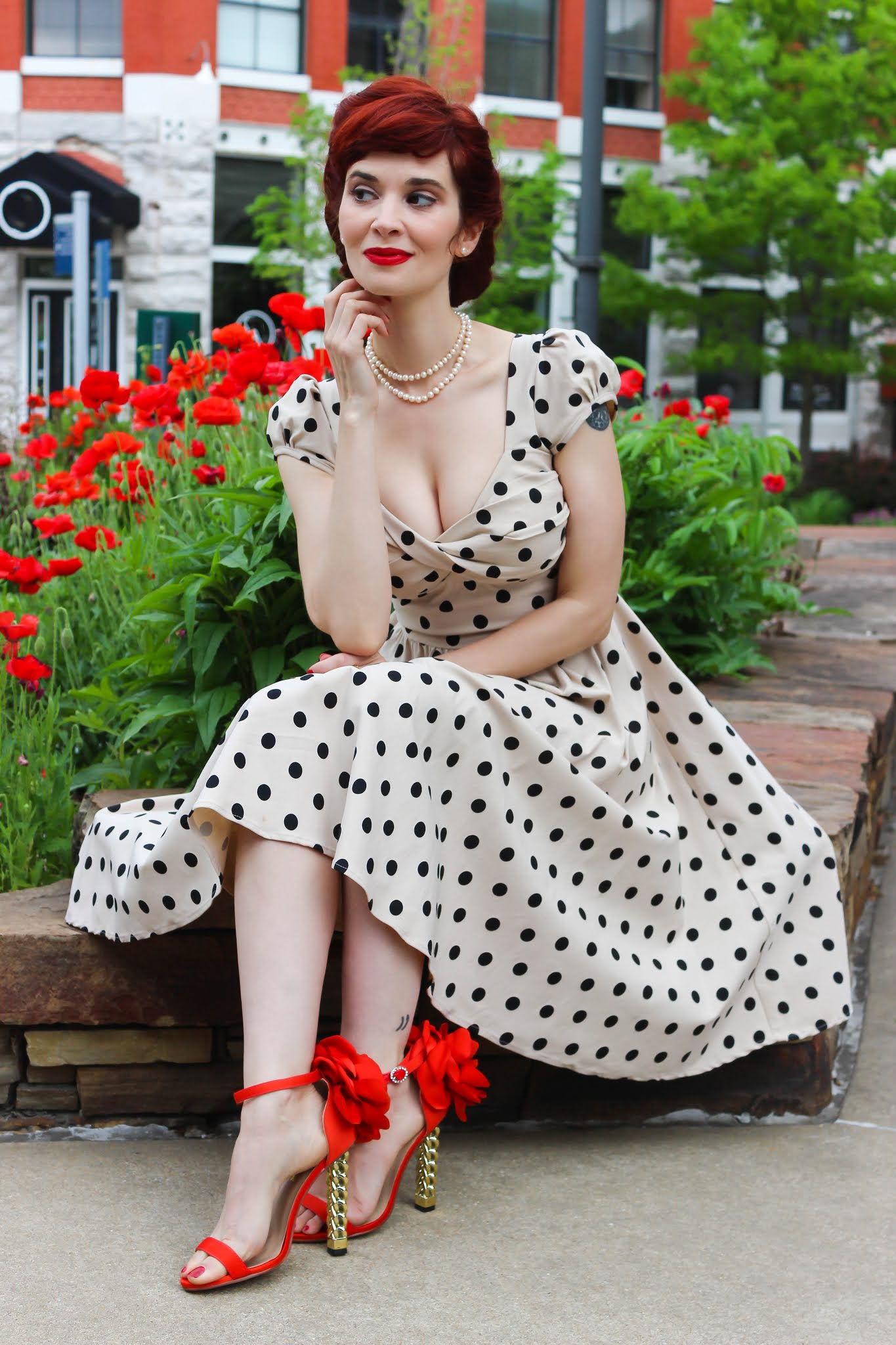 Black dress and red shoes  Black dress red shoes, Red shoes