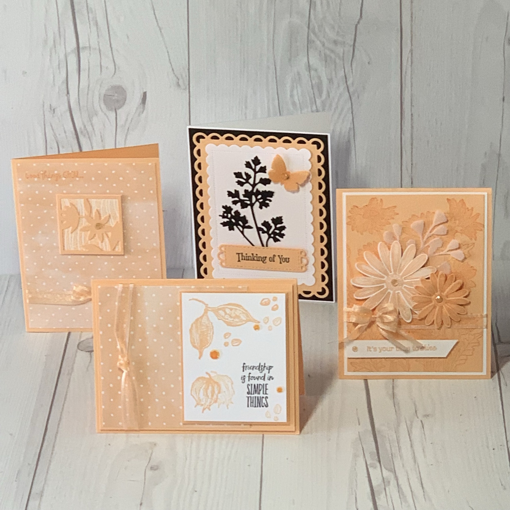 Fun card creations using Pale Papaya, a new In Color from Stampin' Up