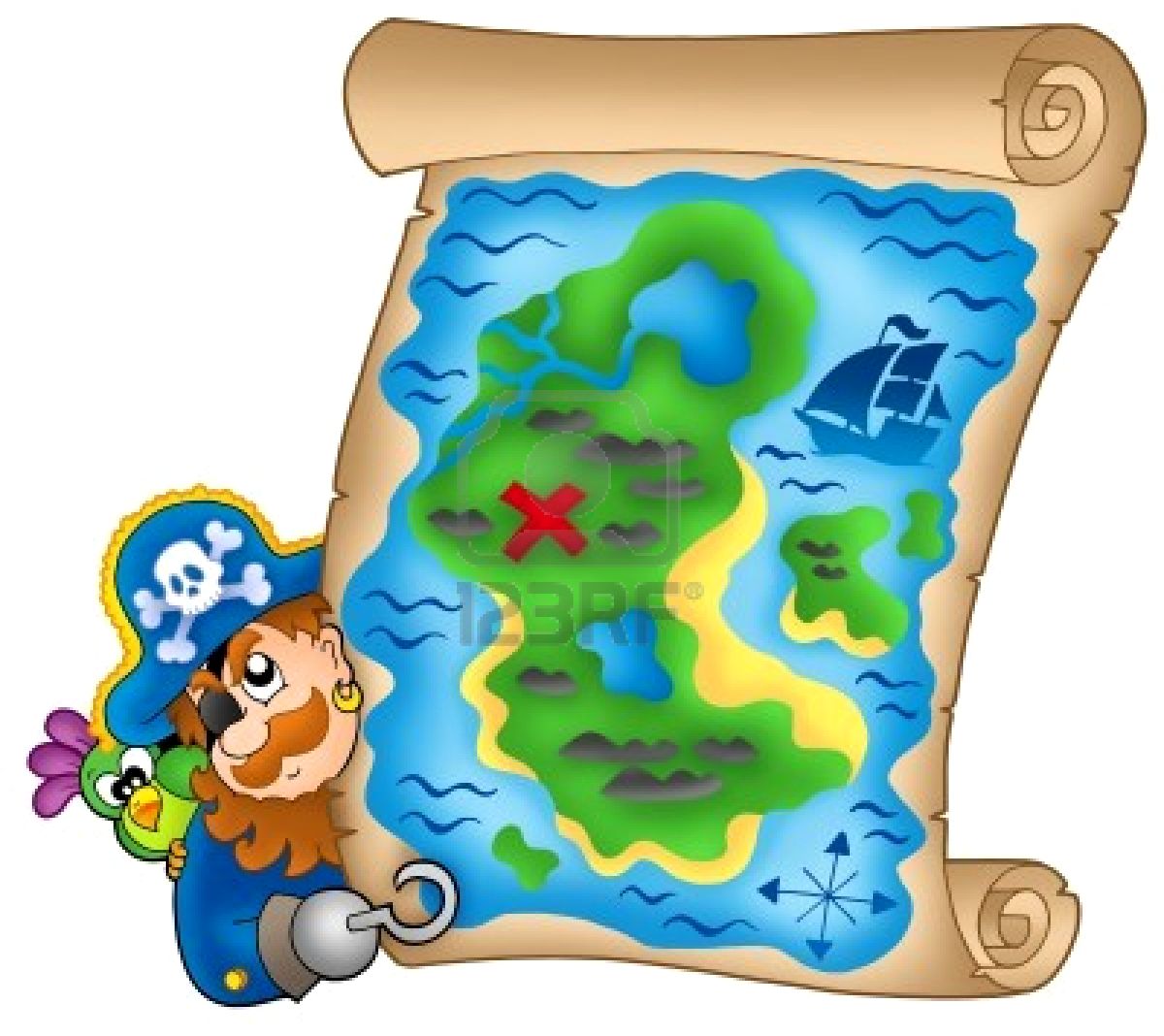 free clipart pirate map - photo #47