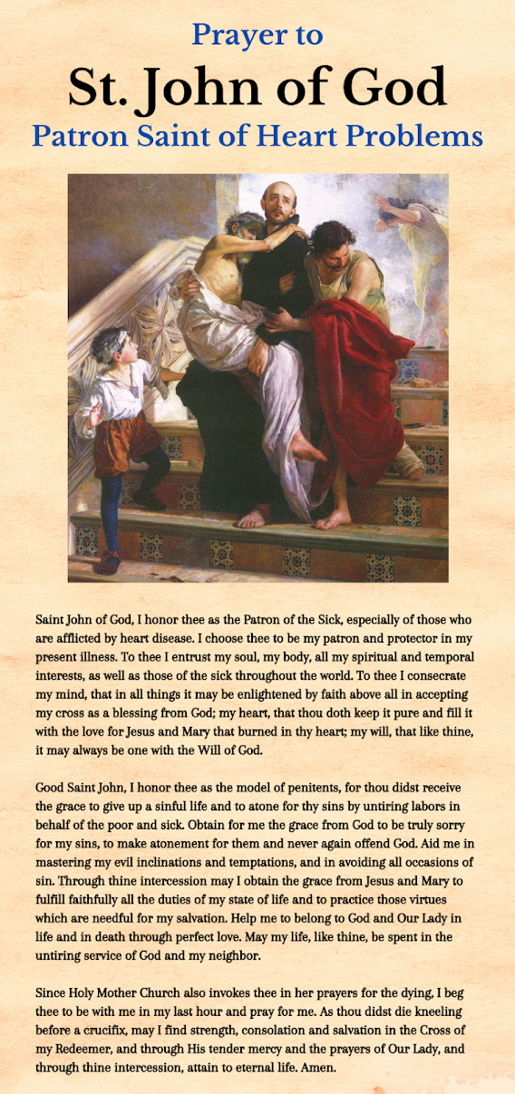 Catholicism for Everyone John of God Patron Saint of Heart Problems