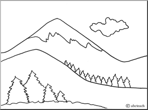 Mountain Coloring Page ~ Coloring Print