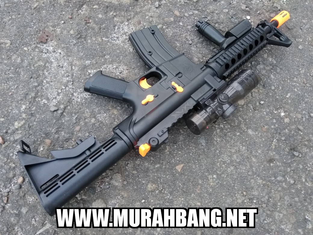 jual water gel gun blaster m4 otomatisairsoftgun elektrik