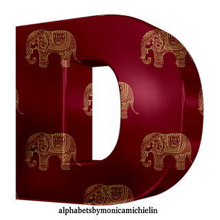 M. Michielin Alphabets: 3D FONT ELEPHANT WINE PATTERN ALPHABET AND ...