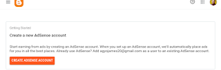 Creating adsense account with blogger