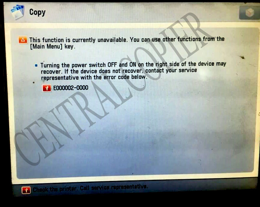 Cara Mengatasi Error E00020000 Canon iR Advance 4245 CENTRAL COPIER