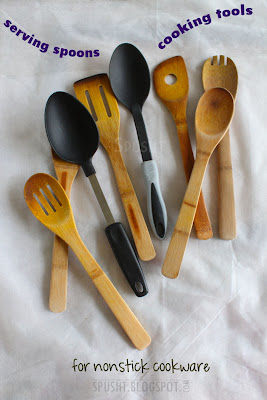 types of cooking tools and serving spoons for nonstick utensils