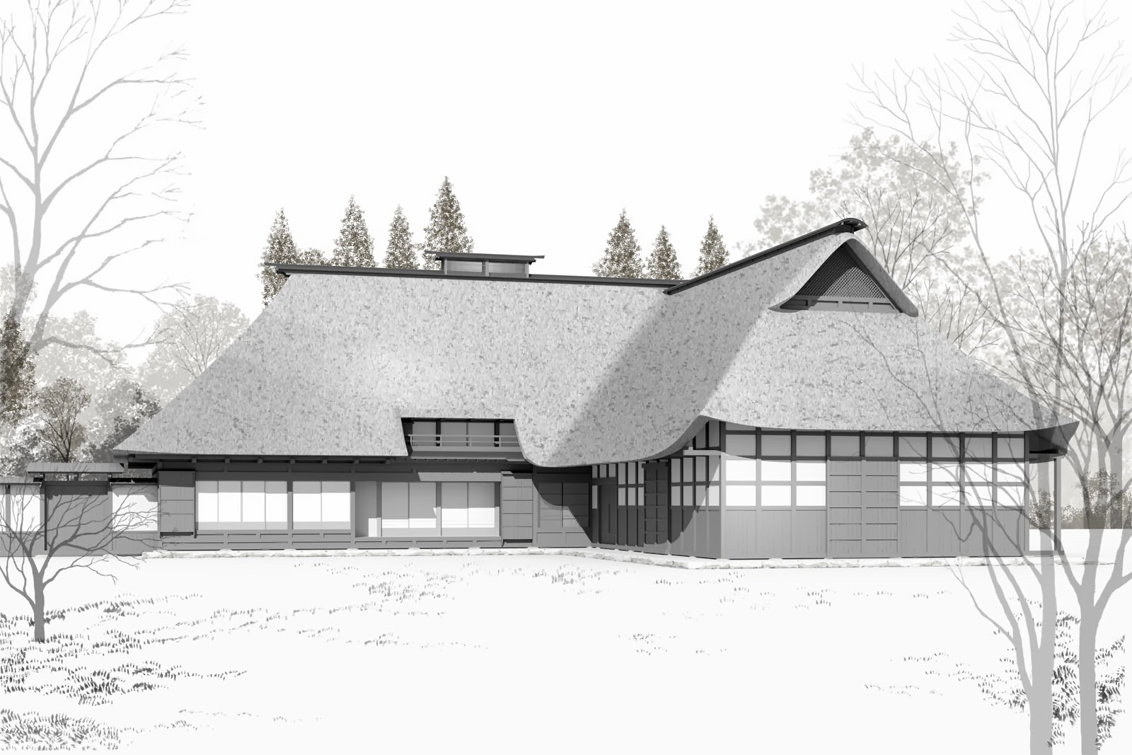 新潟のパース屋がだいたい作ってみた 南部曲り家をだいたい作った