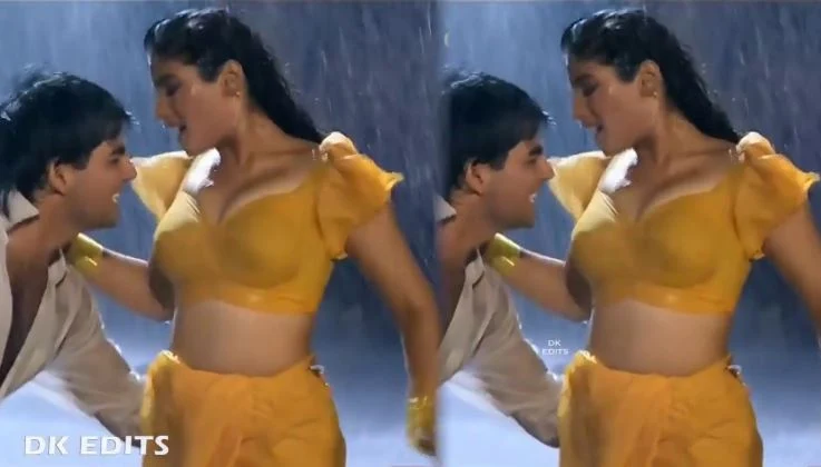 raveena tandon sexy dance in wet saree