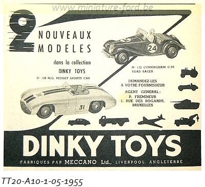 Dinky Toys, publicités de l'année 1955, réf:TT 20