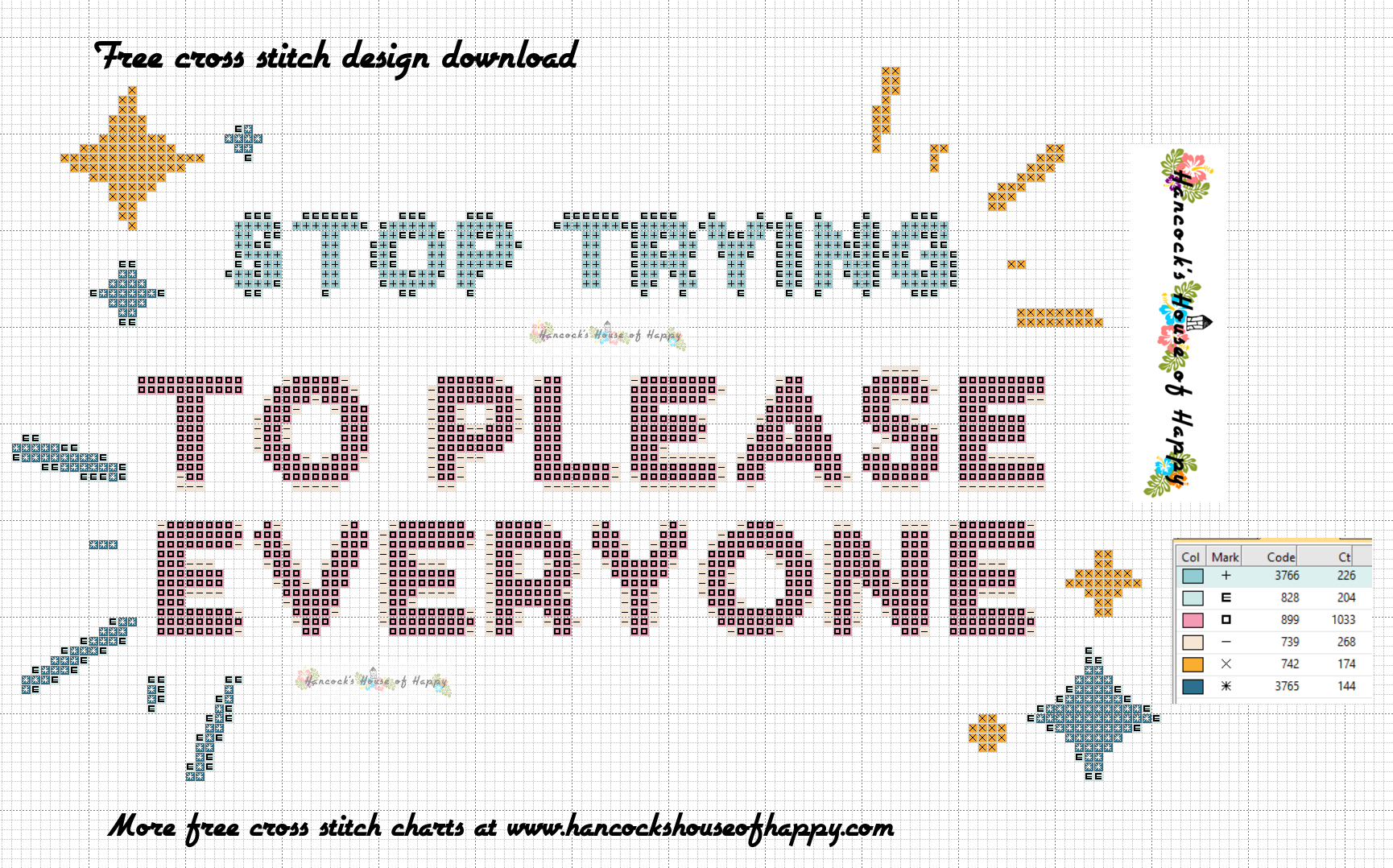 Mental Health cross stitch pattern Quote cross stitch pattern Blackwork