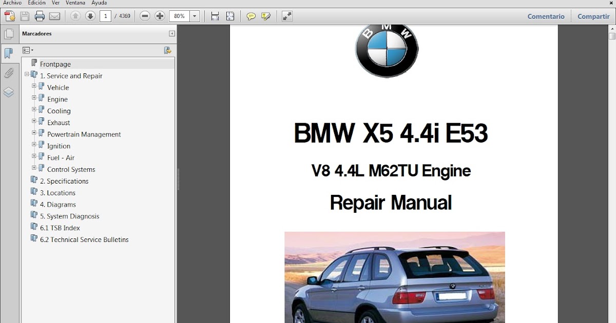 Manuales De Taller De Bmw  Bmw X5 4 4i Chassis E53 Motor