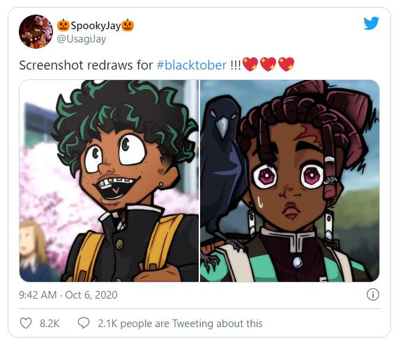 日本のアニメキャラの黒人化が海外で流行 Blacktober とは 海外の反応 かいこれ 海外の反応 コレクション