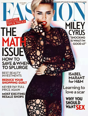 Miley Cyrus show off her cleavage for Fashion Magazine November 2013 photoshoot