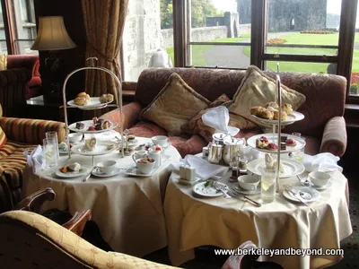 tea service in the Drawing Room at Ashford Castle in Cong, Ireland