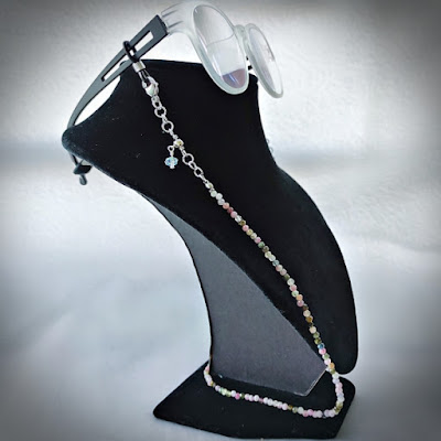 Eyeglasses chain / strap with Tourmaline Tourmaline eyeglasses / face mask chain cum necklace cum layered bracelet