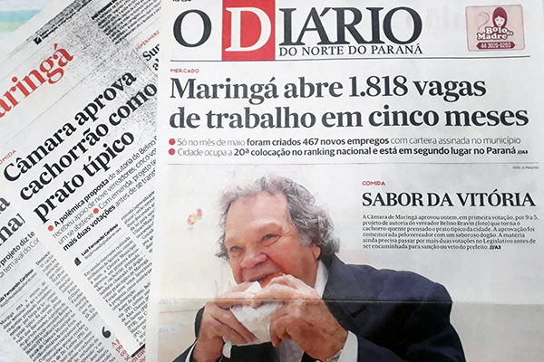 Vereador Belino Bravin na capa de O Diário Vereador Belino Bravin na capa de O Diário