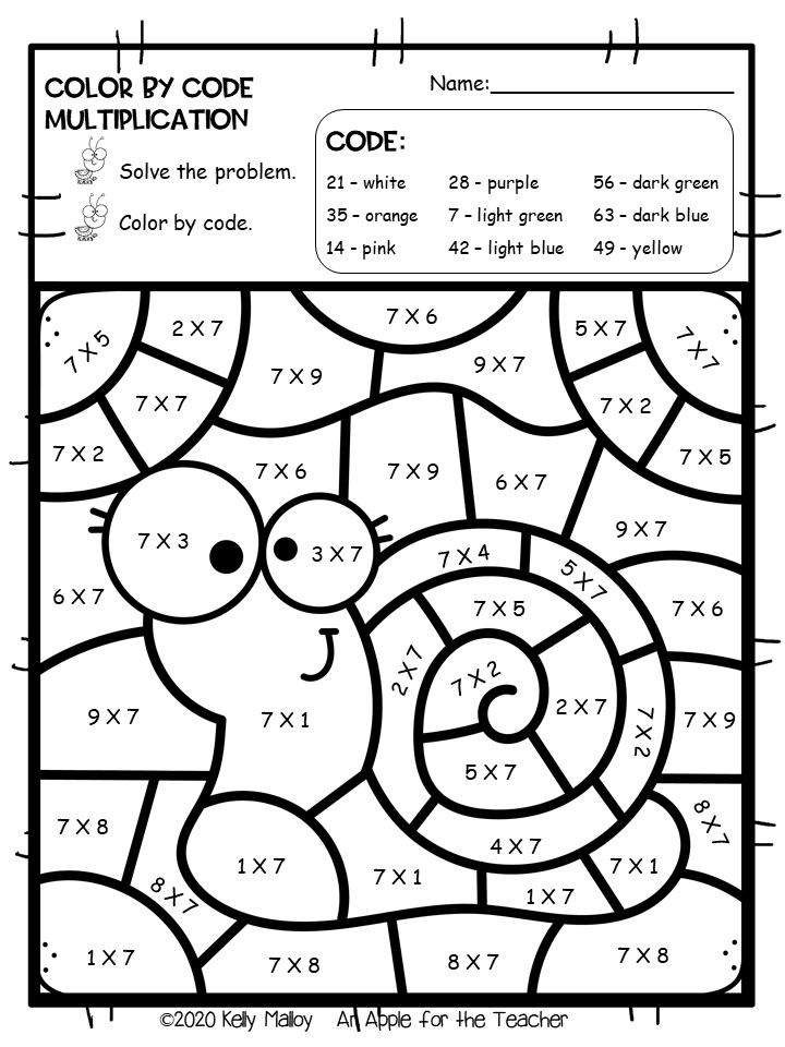 An Apple For The Teacher: Bugs Color By Number Math Facts Practice