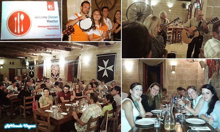 Welcome Dinner Intercâmbio em Malta