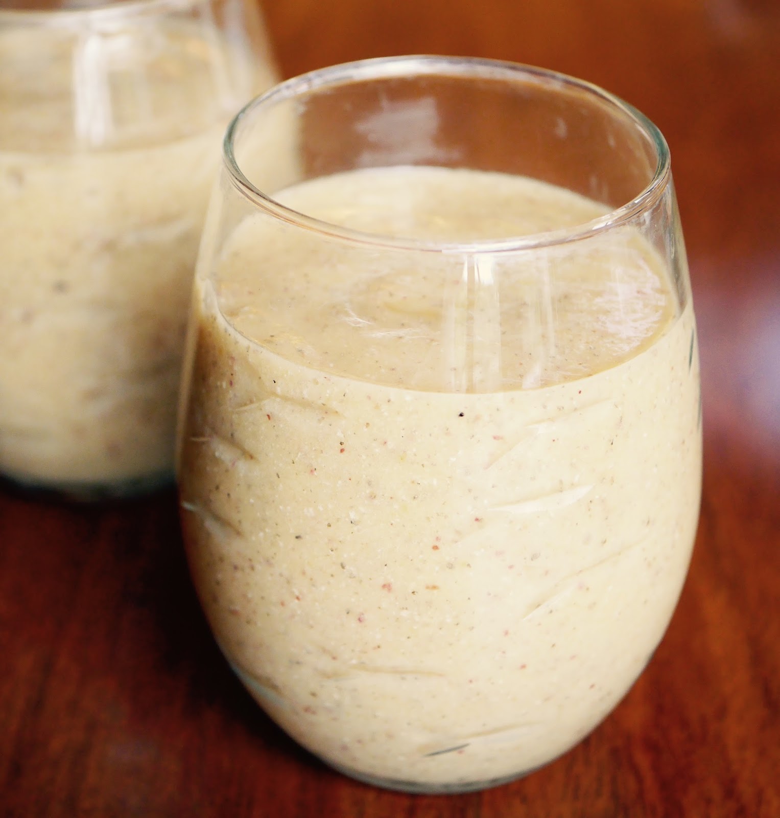 Foods For Long Life Peach And Peanut Butter Smoothie With Chia Seeds