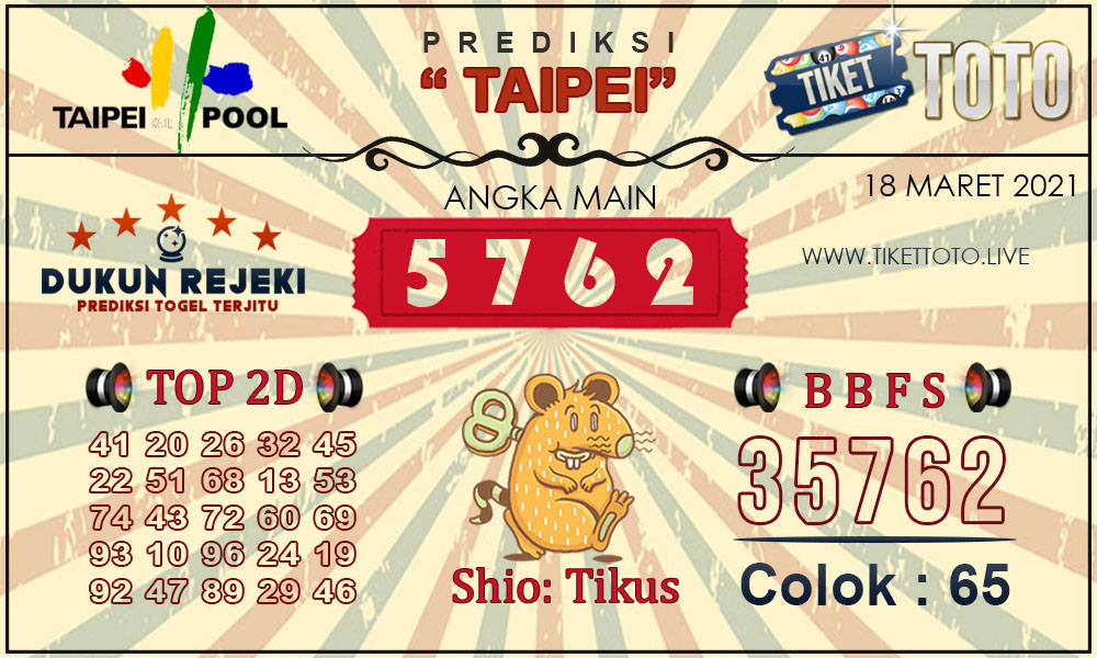 Prediksi Togel TAIPEI TIKETTOTO 18 MARET 2021