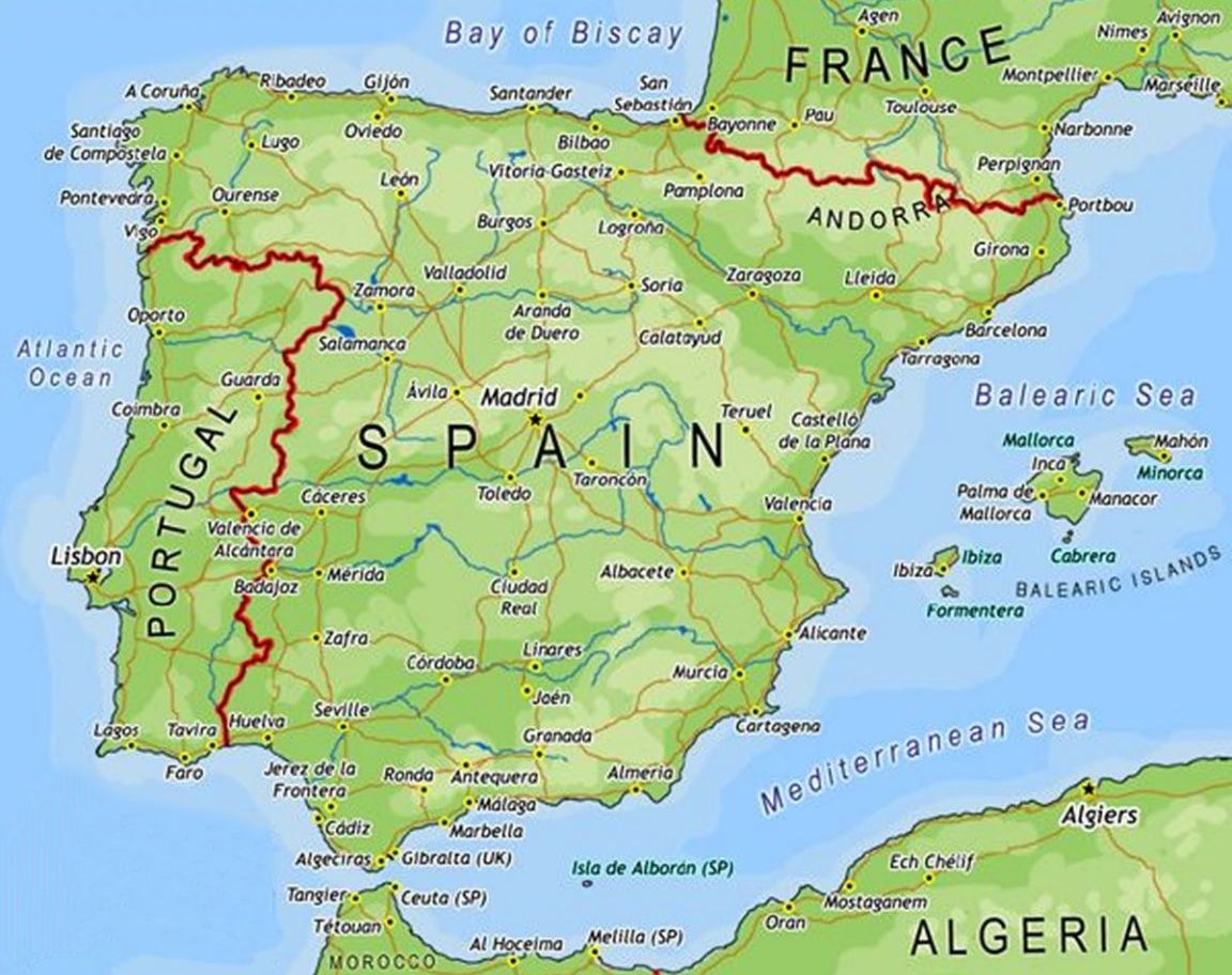 Detailed Map Of Spain With Cities - Bank2home.com