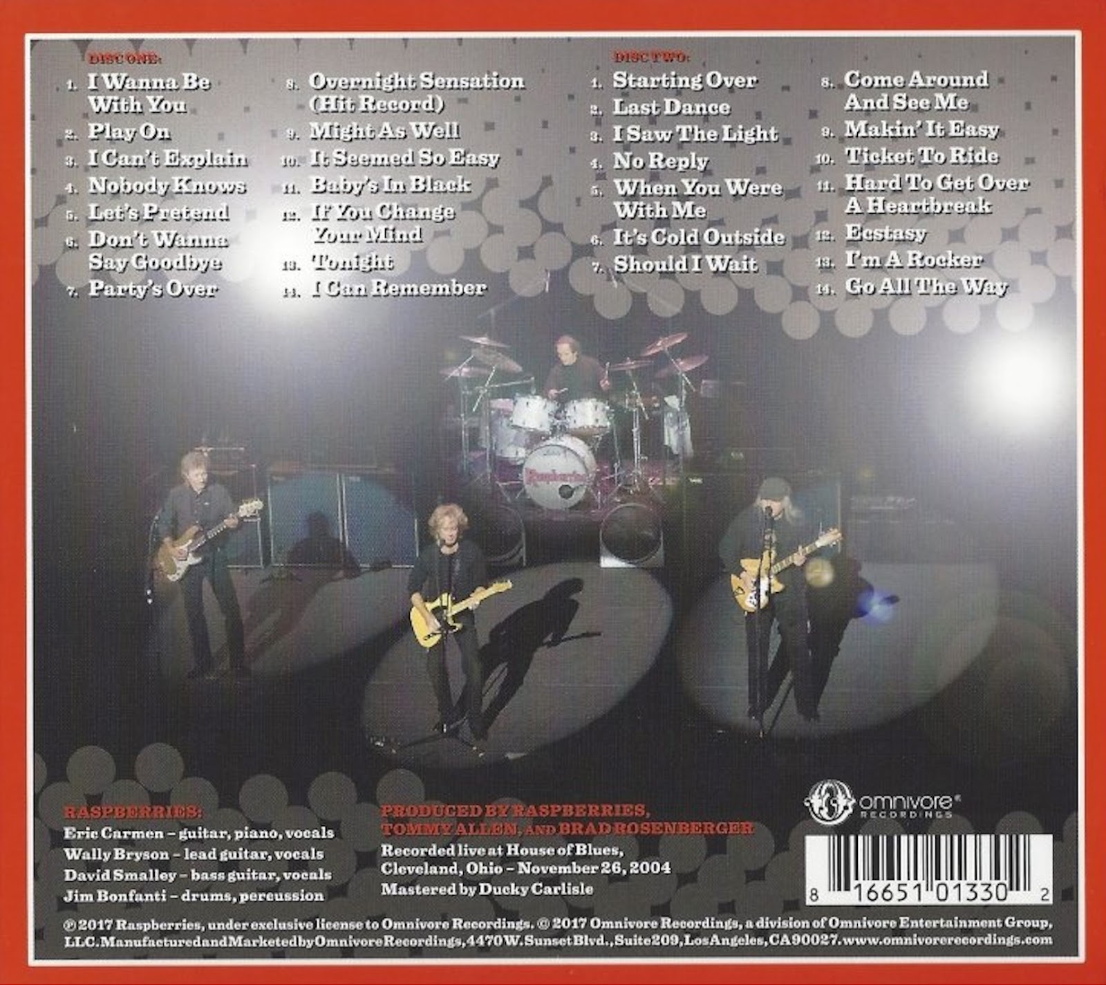 Voyages Into Psychedelia Raspberries Pop Art Live Recorded Live At House Of Blues Cleveland Ohio November 26 04 17 Omnivore Recordings Ovcd 229