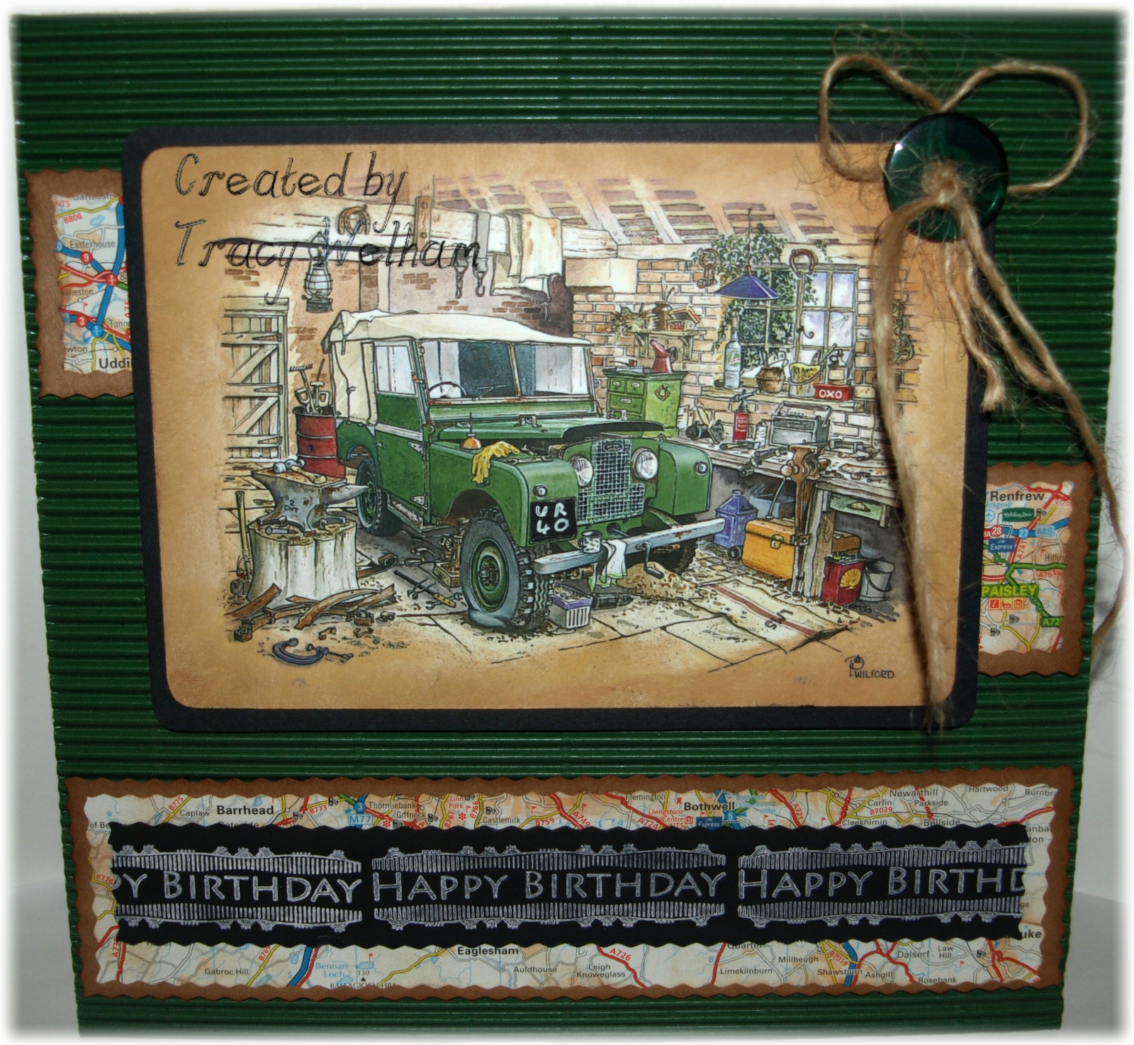 Tracy Welham: Land Rover Lad - Birthday Card