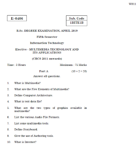 Alagappa University UG Information Technology MULTIMEDIA TECHNOLOGY AND