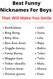 nicknames boys funny smile make list laughable