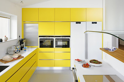 desain interior dapur kuning
