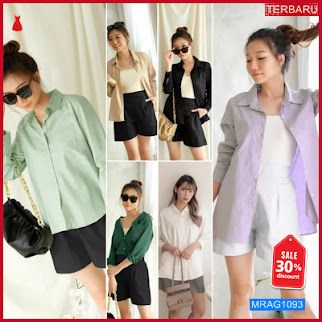 MRAG1093 SET WANITA KEM LUCY KEMEJA POLOS WANITA SHIRT KATUN DRILL BARU 2021