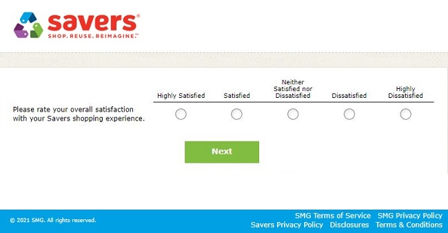 Savers receipt survey