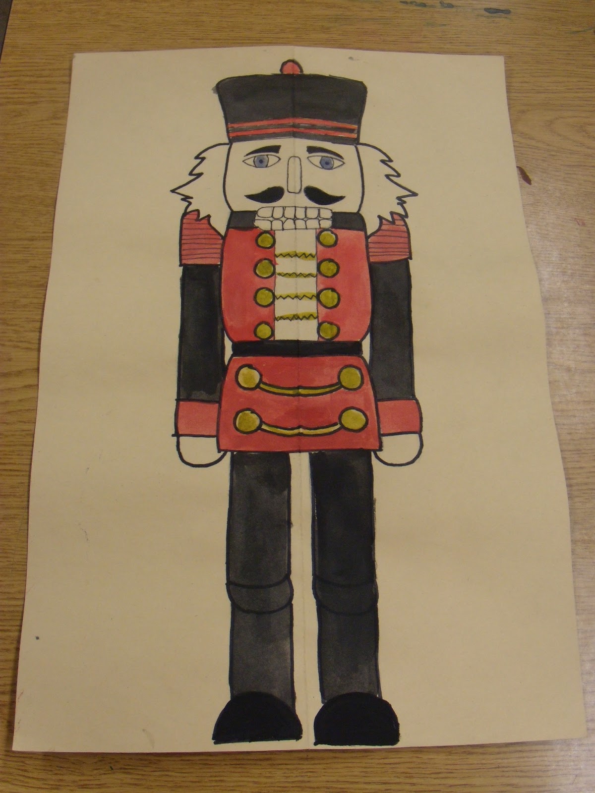 Mrs. Pierce's Polka Dot Spot Symmetrical Nutcracker Drawing