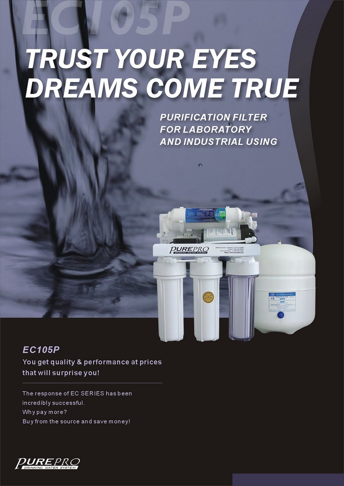 PurePro® EC105P Reverse Osmosis Water Filter System