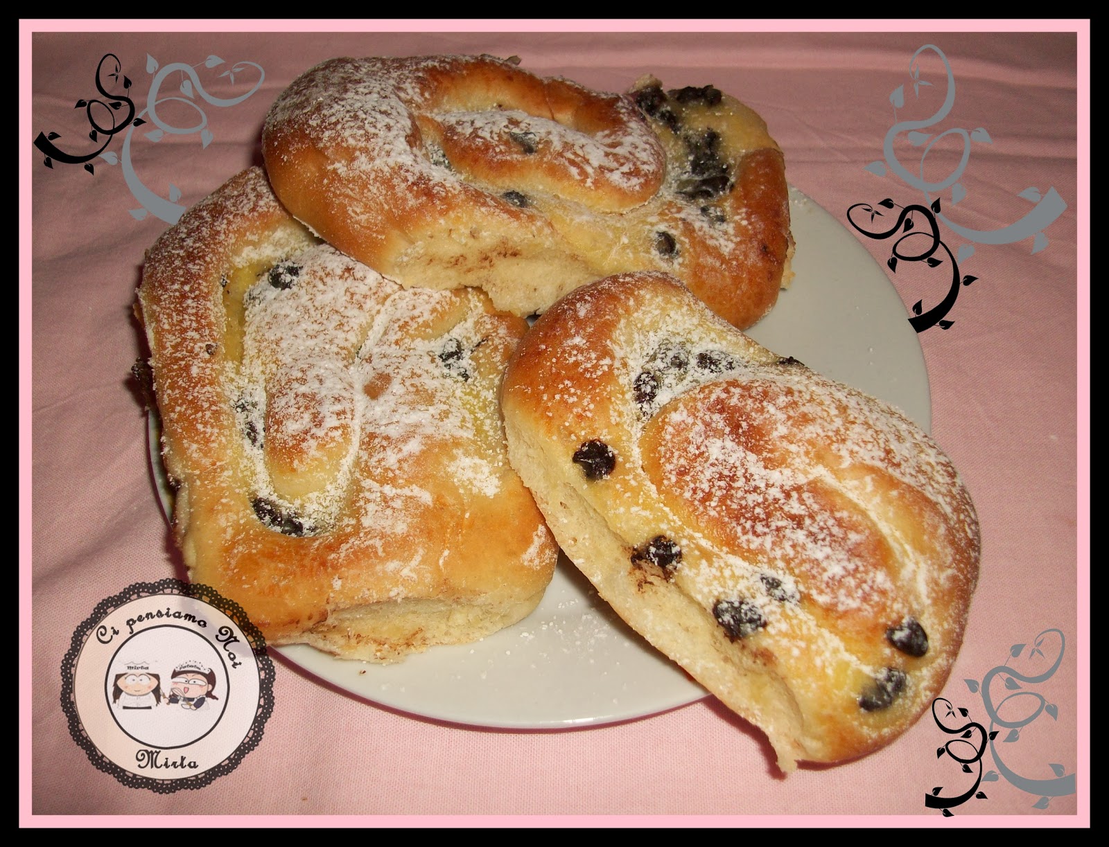 Ci Pensiamo Noi Girelle di pasta Brioche con crema pasticcera e gocce