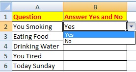 How to create YES or NO drop down list in Excel in Hindi