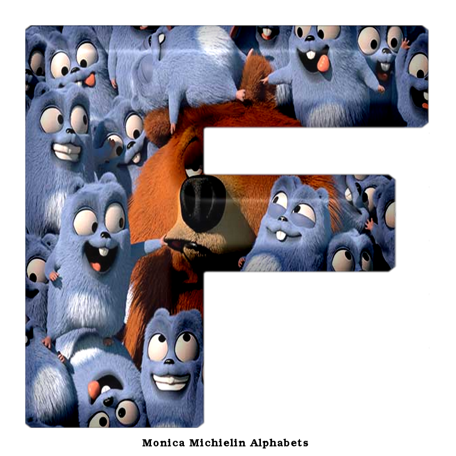 Monica Michielin Alphabets: GRIZZY AND THE LEMMINGS CARTOON (ARIAL)  ALPHABET, NUMBERS PNG, ICONS AND BIBLE VERSE