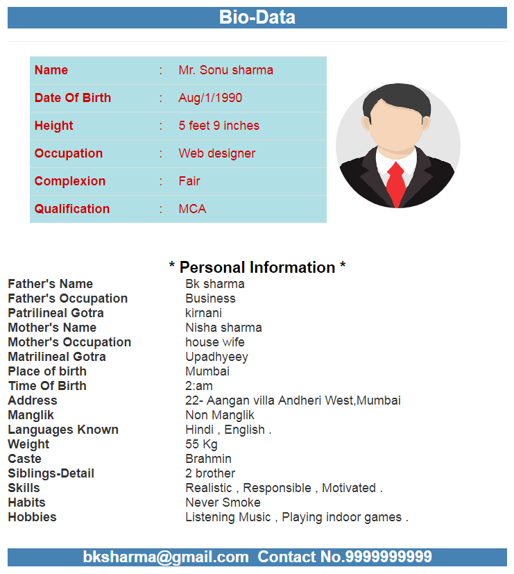 Bio Data Maker