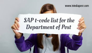 SAP T Code list for the Department of Posts