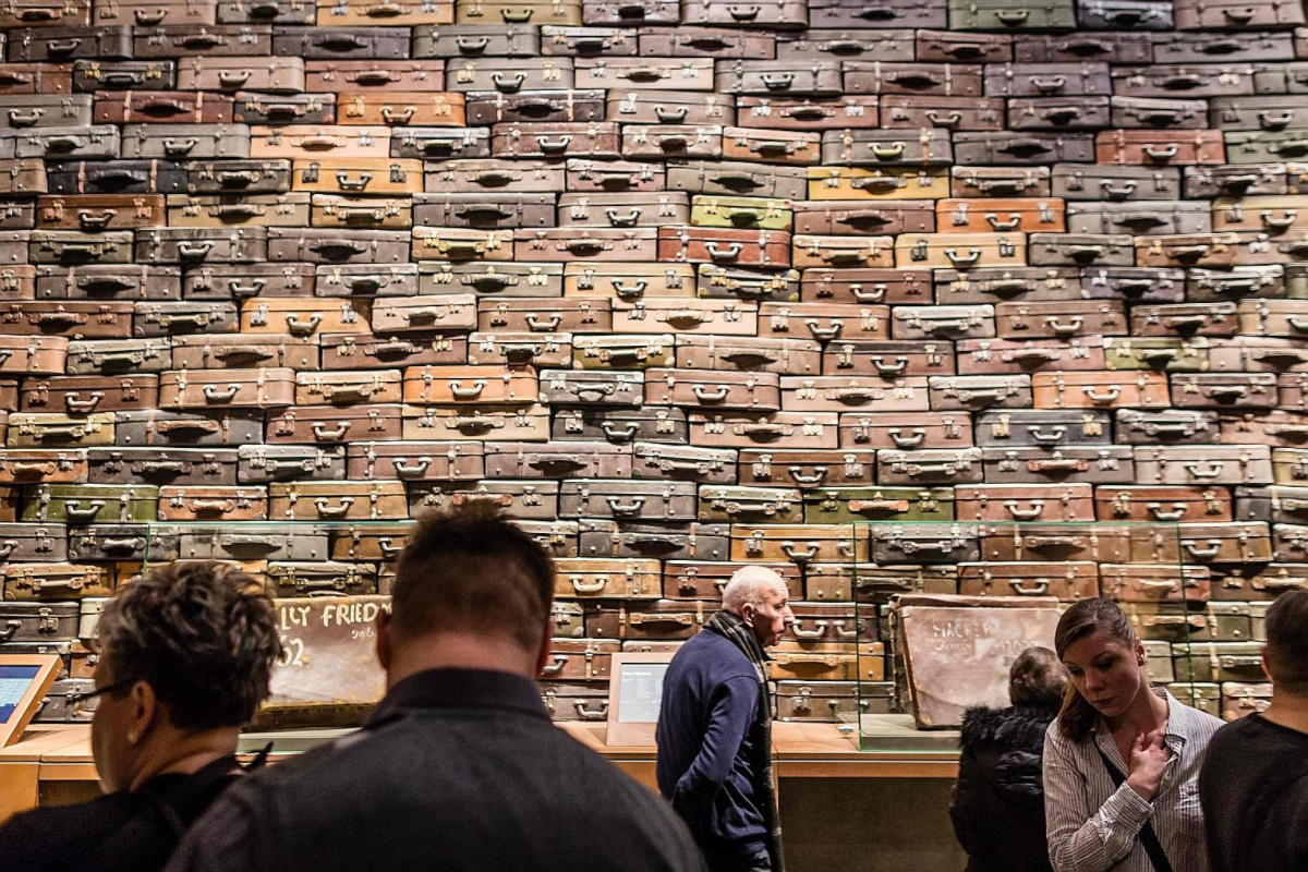 Wall of Suitcases in Poland of Those Sent to Concentration Camps During