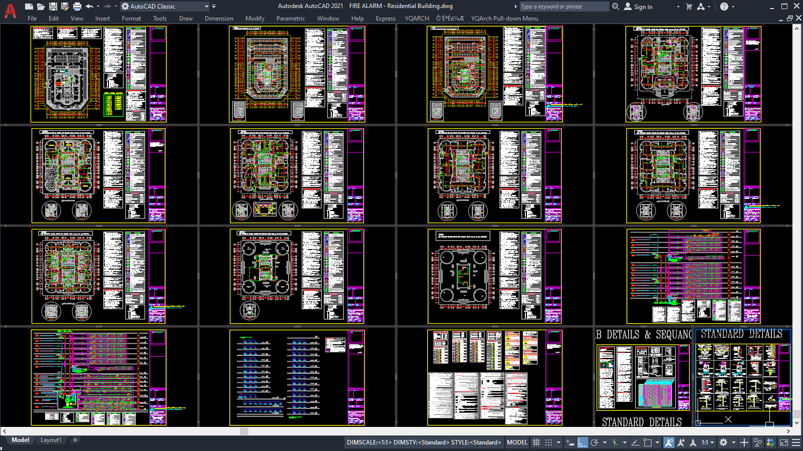 Fire Alarm System for A Residential Building [DWG]