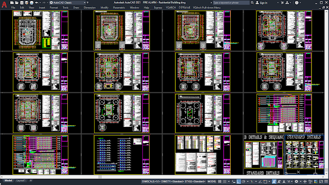 Fire Alarm System for A Residential Building [DWG]