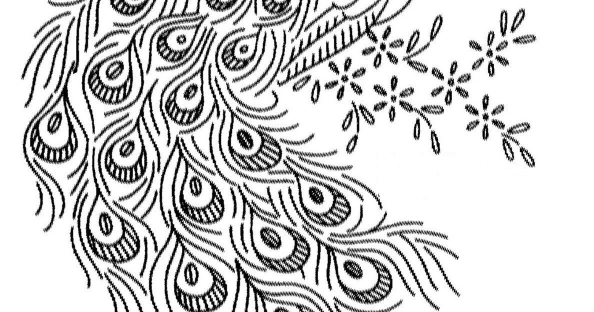 Lets learn embroidery free peacock pattern 1 Lets learn embroidery free peacock pattern 1