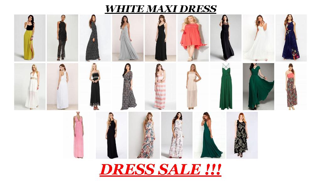 Ladies Fashion Sale - White Maxi Dress