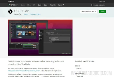 Install OBS di Linux Menggunakan Snap