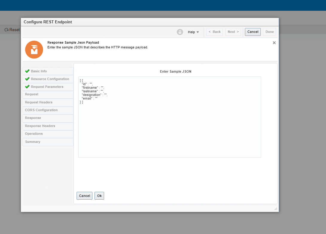 Creating a REST API with JSON payload in OIC to read CSV based files