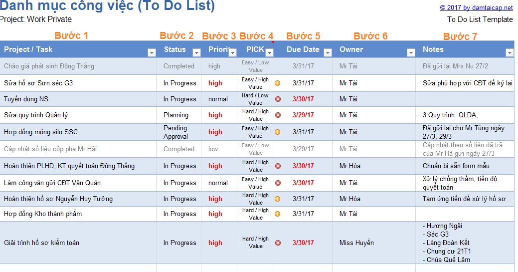[Excel Templates] Quản lý công việc hiệu quả với Todo list template ...