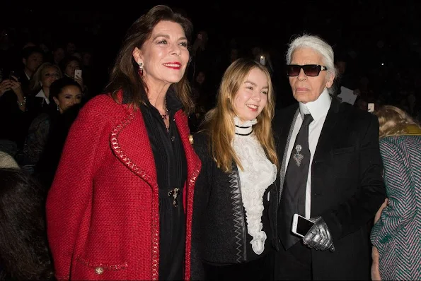 Princess Caroline of Hanover and with her youngest daughter Princess Alexandra of Hanover attends the Chanel Metiers d'Art Fashion Show in Rome