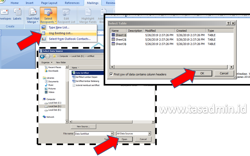CARA CEPAT MEMBUAT SERTIFIKAT PIAGAM PAKAI MS WORD tasADMIN